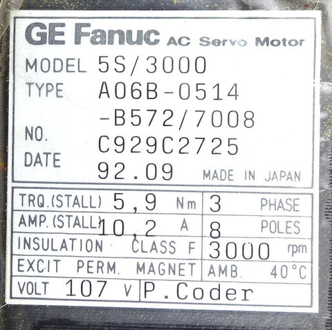 FANUC A06B-0514-B572/7008