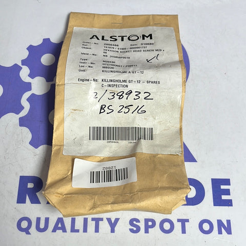 ALSTOM HEXAGON SOCKET HEAD SCREW M20*60  2/38932 BS 25/6