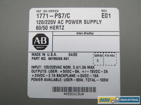 ALLEN BRADLEY 1771-PS7