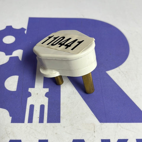 15 AMP ROUND PIN PLUG UNFUSED - WHITE