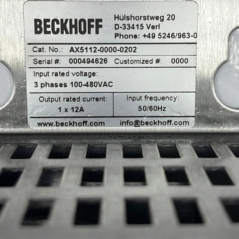 BECKHOFF AX5112-0000-0202