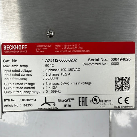 BECKHOFF AX5112-0000-0202