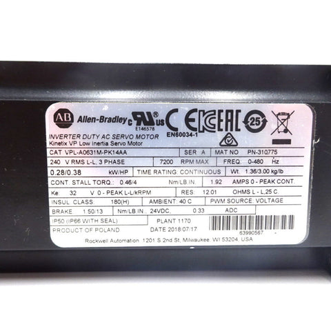 ALLEN BRADLEY VPL-A0631M-PK14AA