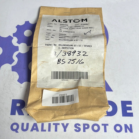 ALSTOM HEXAGON SOCKET HEAD SCREW M20*60  2/38932 BS 25/6