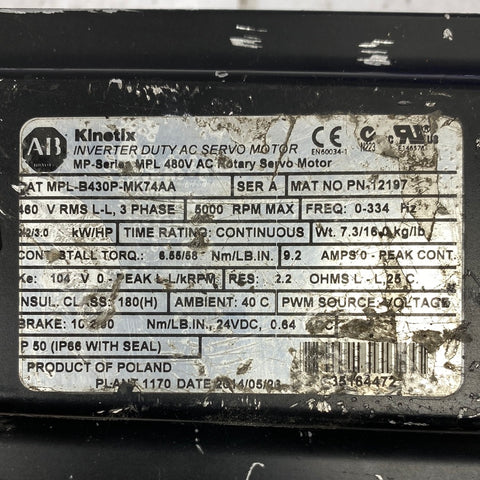 Allen Bradley MPL-B430P-MK74AA