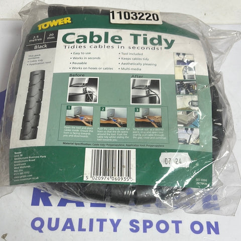 2.5 METERS OF 20MM CABLE TIDY + APPLICATION TOOL