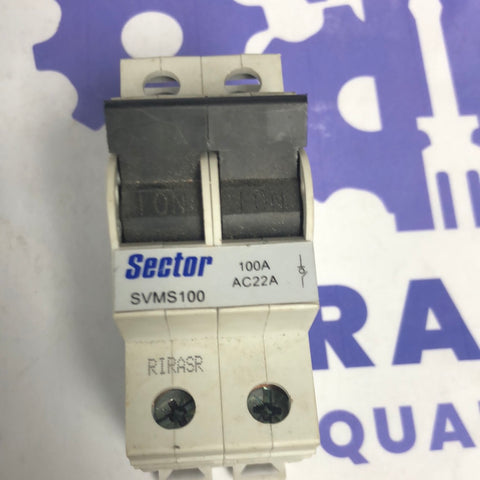 100A MAIN SWITCH SECTOR SVMS100 DOUBLE POLE 100A DOUBLE POLE AC22A