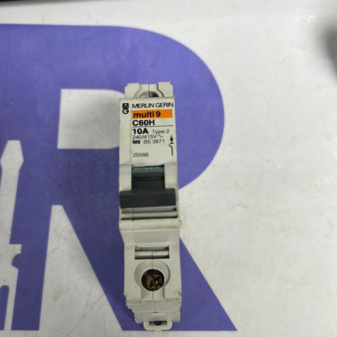 MERLIN GERIN SCHNIEDER C60H 10A MCB BREAKER 10 AMP  TYPE 2 M9 (USS) MULTI 9 1 POLE