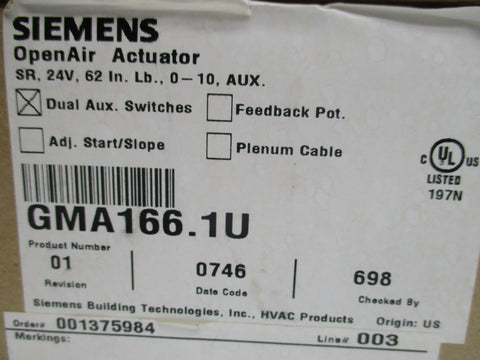 SIEMENS GMA166.1U