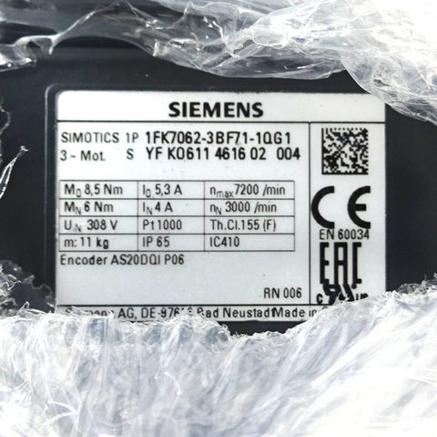 SIEMENS 1FK7062-3BF71-1QG1