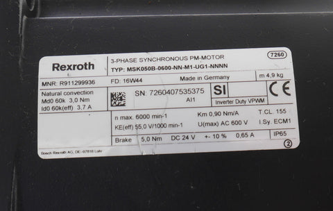 REXROTH MSK050B-0600-NN-M1-UG1-NNNN