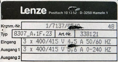 Lenze 8307_A.1F.23