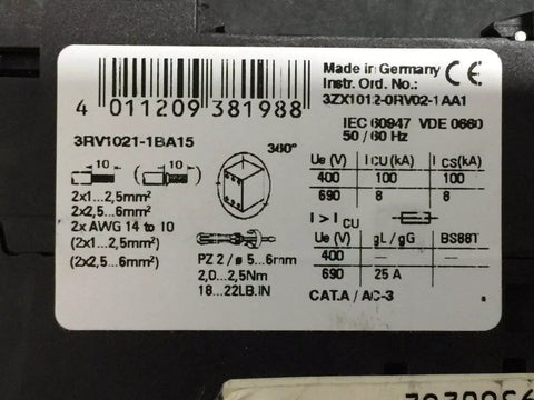 SIEMENS 3RV1021-1BA15