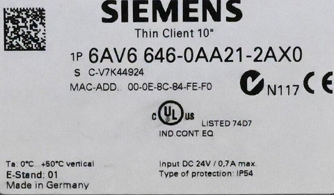 SIEMENS 6AV6646-0AA21-2AX0