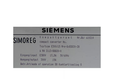 SIEMENS 6RA2113-0DD20-0