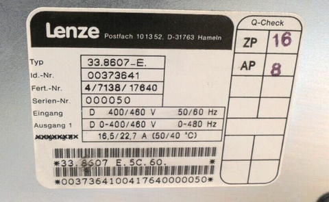 Lenze 33.8607E