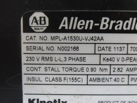 ALLEN BRADLEY MPL-A1530U-VJ42AA