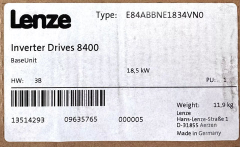 Lenze E84ABBNE1834VN0