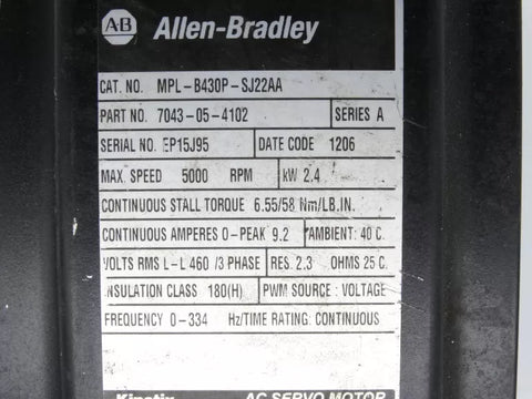 ALLEN BRADLEY MPL-B430P-SJ22AA