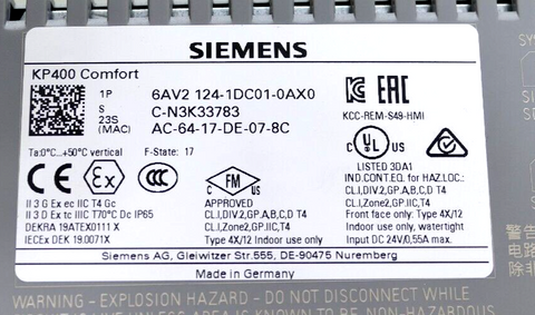 Siemens 6AV2124-1DC01-0AX0