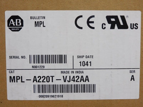 ALLEN BRADLEY MPL-A220T-VJ42AA