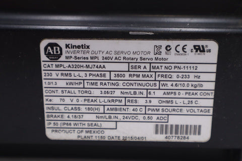 ALLEN BRADLEY MPL-A320H-MJ74AA