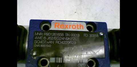 REXROTH 4WE 6 J62/EG24N9K72L WITH ATTACHED PART NUMBER R901207248