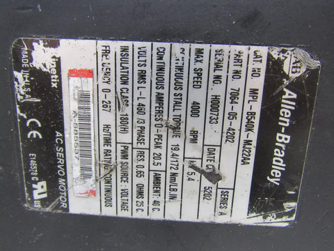 ALLEN BRADLEY MPL-B540K-MJ22AA
