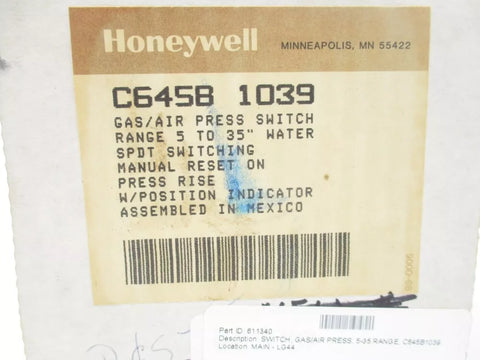 HONEYWELL C645B-1039