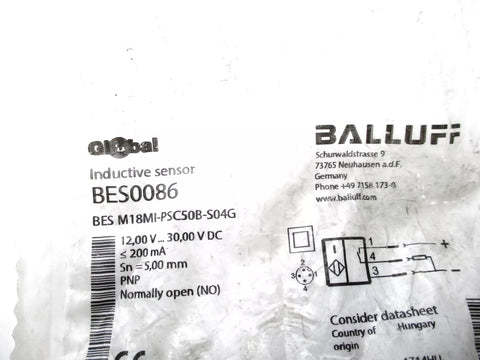 BALLUFF BESM18MI-PSC50B-S04G