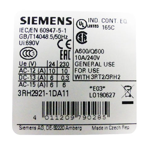 SIEMENS 3RH2921-1DA11