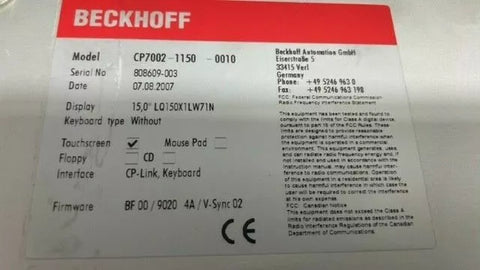 BECKHOFF CP7002-1150-0010