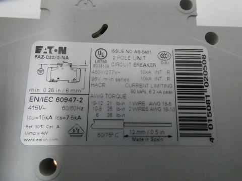 Eaton FAZ-C32/2-NA