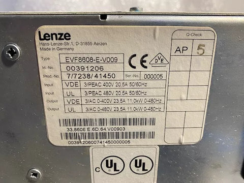 LENZE EVF8608-E-V009