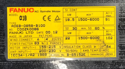 FANUC A06B-0858-B100