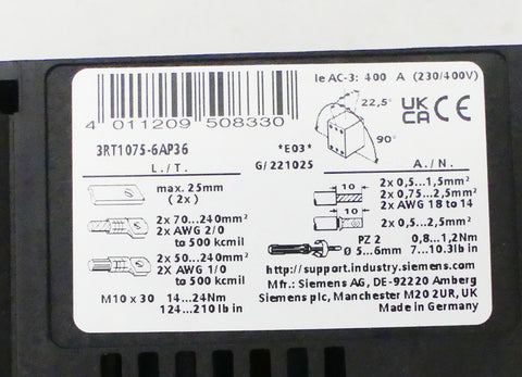 SIEMENS 3RT1075-6AP36