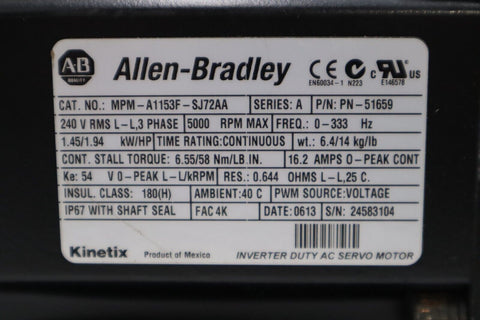 ALLEN BRADLEY MPM-A1153F-SJ72AA