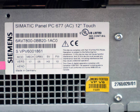 SIEMENS 6AV7800-0BB20-1AC0