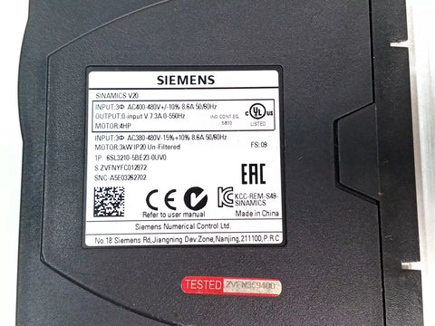 SIEMENS 6SL3210-5BE23-0UV0