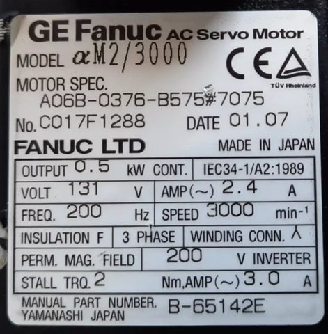 Fanuc A06B-0376-B575 #7075