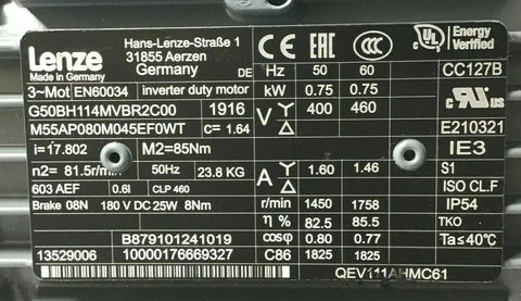 LENZE G50BH114MVBR2C 00