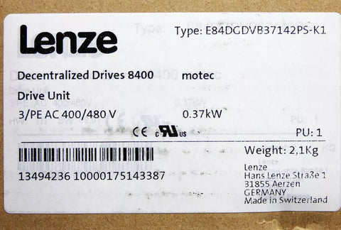 Lenze E84DGDVB37142PS