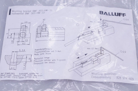 BALLUFF BMF 303-HW-33