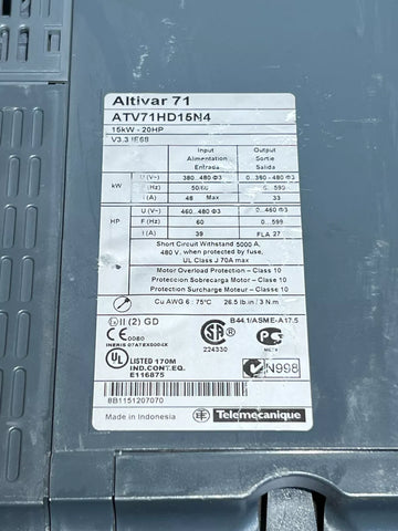 SCHNEIDER ELECTRIC ATV71HD15N4