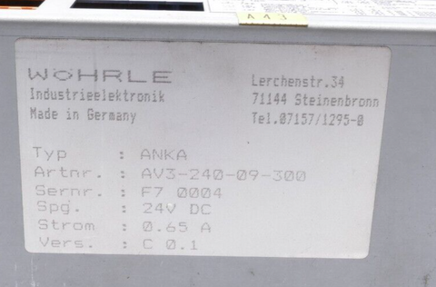 WOHRLE AV3-240-09-300