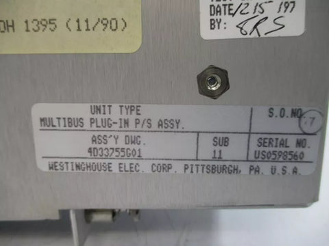 WESTINGHOUSE 4D33755G01