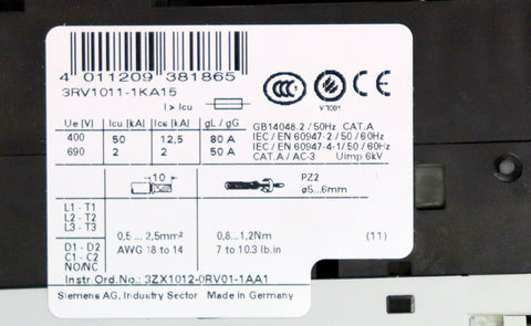 SIEMENS  3RV1011-1KA15