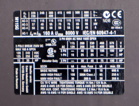 Eaton XTCE115G