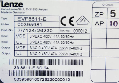 Lenze EVF8611-E