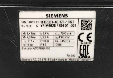 SIEMENS 1FK7061-4CH71-1CG2